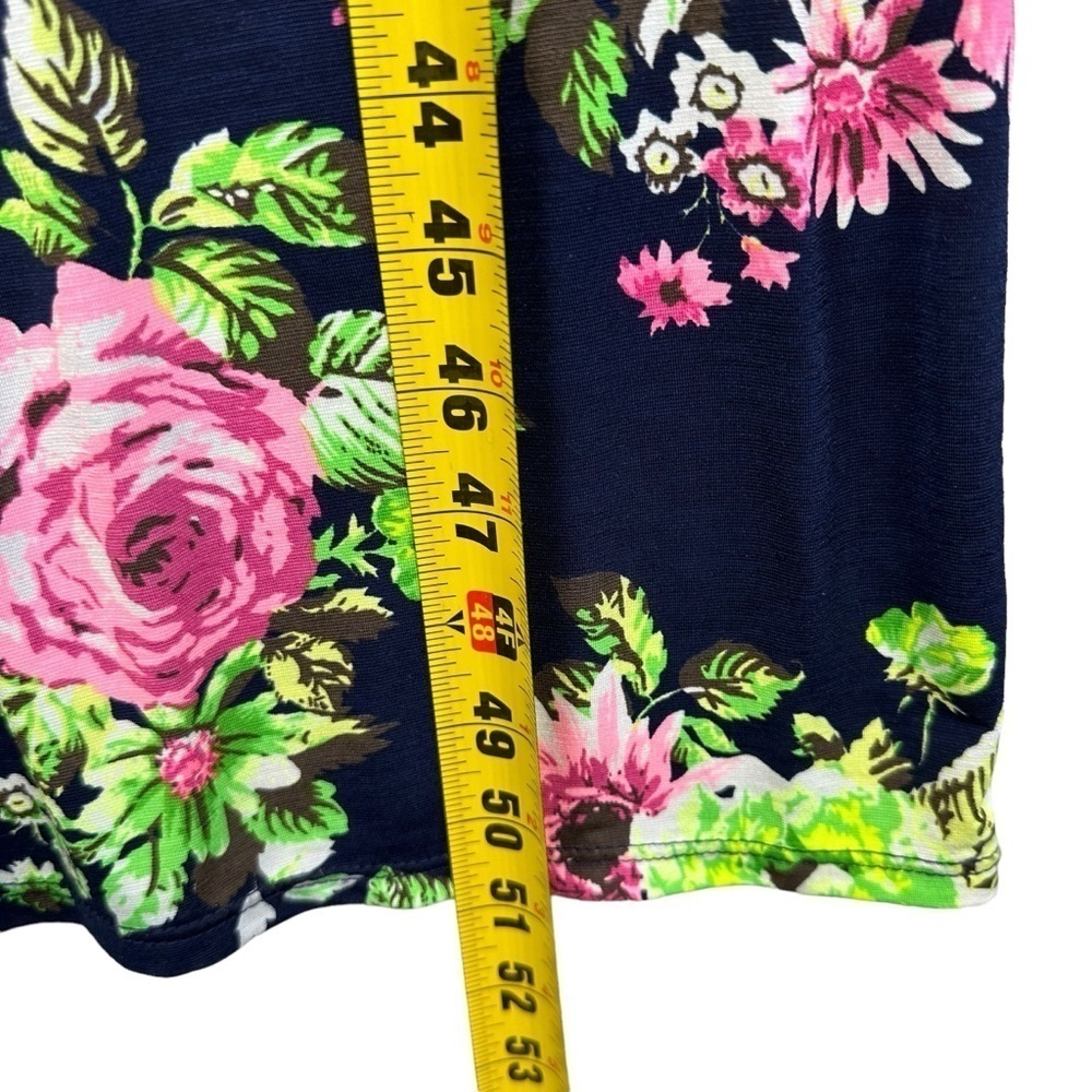 VANILLA BAY NAVY AND NEON PINK FLORAL MAXI DRESS WITH POCKETS SMALL - Picture 8 of 11